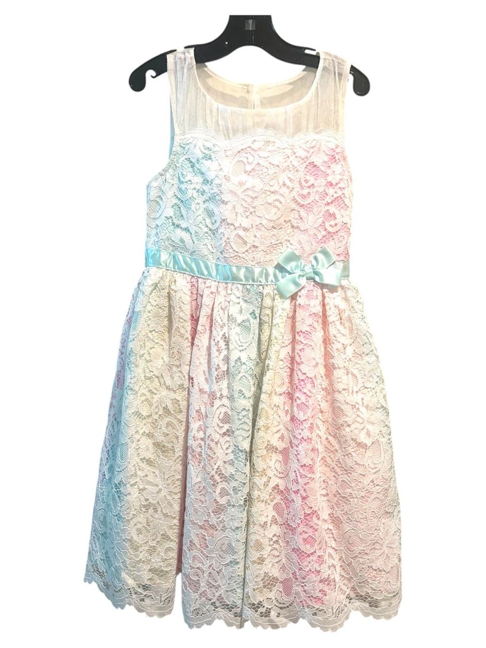 Jona Michelle Girls Lace Over Party Dress Sz 6 Pastel Ombré Fairycore Princess